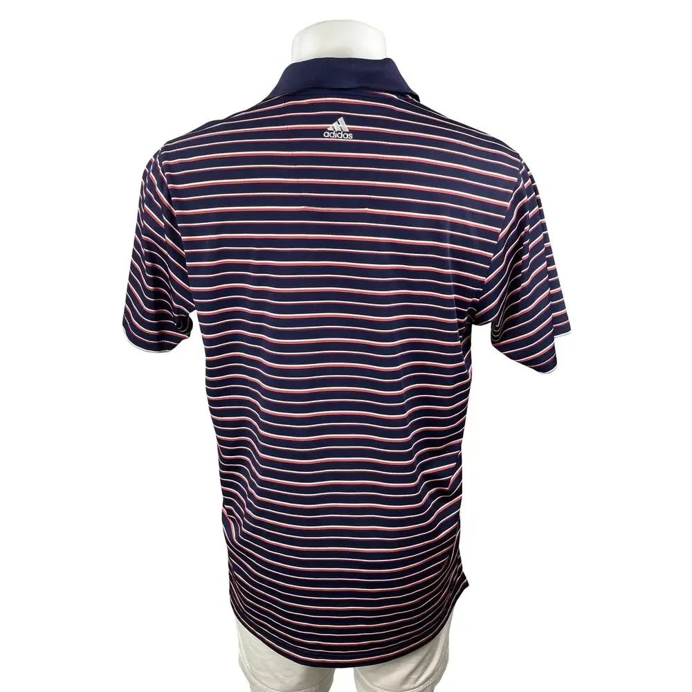 Adidas Climalite Multicolor Stripe Short Sleeve Classic Golf Polo Shirt Top Sz M
